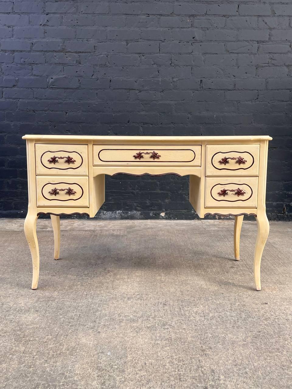 American Vintage French Provincial Style Painted Writing Desk For Sale