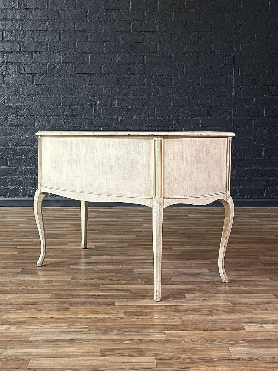 Wood Vintage French Provincial Style Painted Writing Desk For Sale