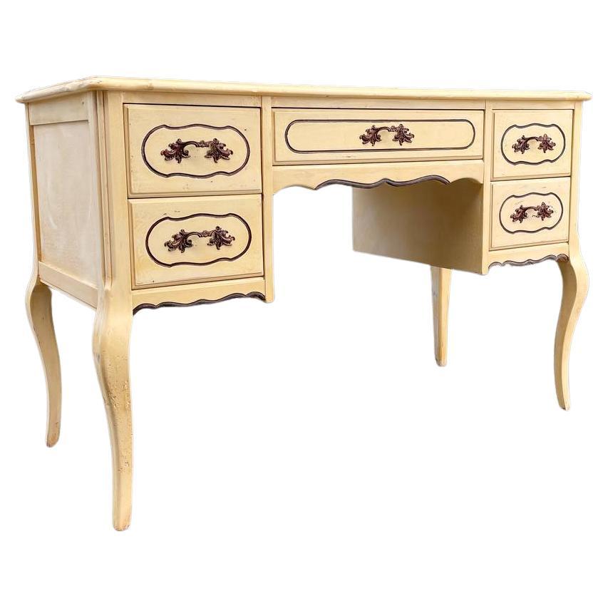 Vintage French Provincial Style Painted Writing Desk For Sale