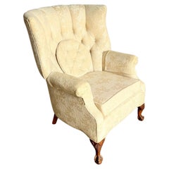 Vintage French Provincial Tufted Ball in Claw Lounge Chair