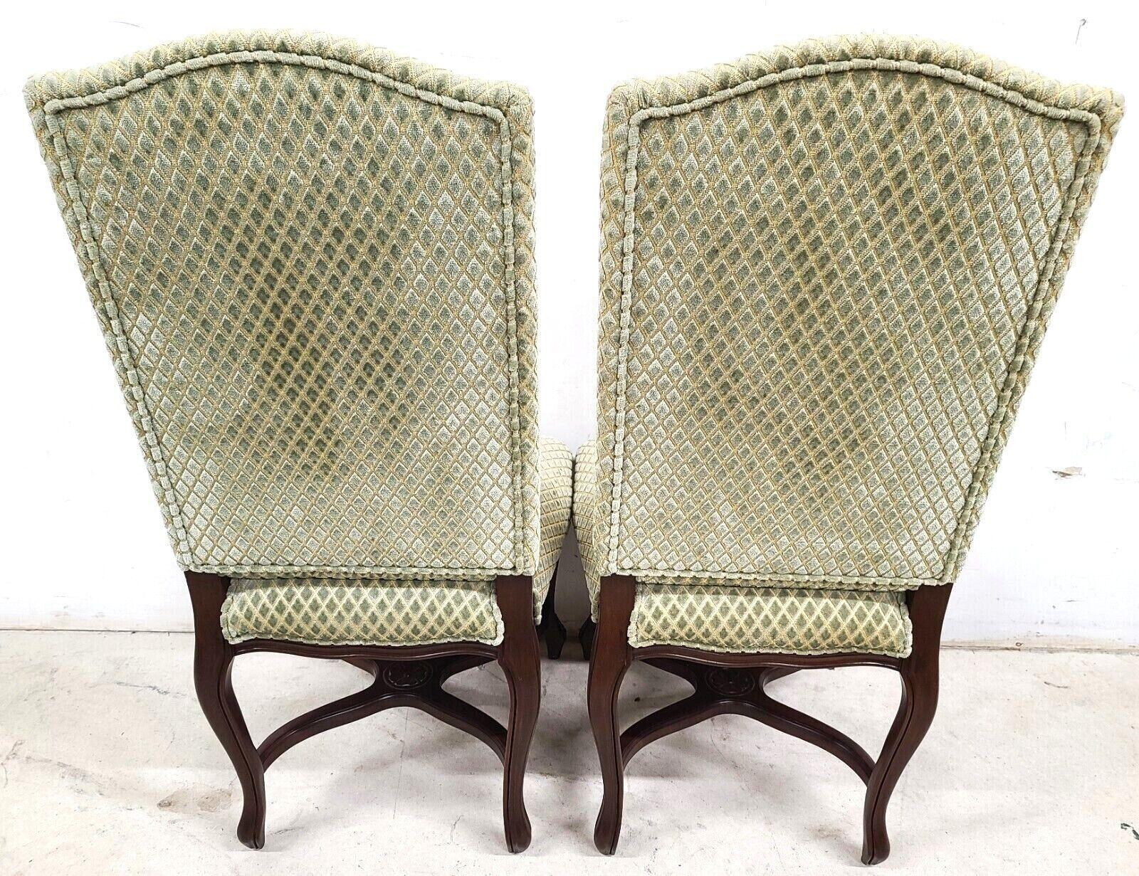 Vintage French Provincial Velvet Dining Chairs, Set of 6 In Good Condition In Lake Worth, FL