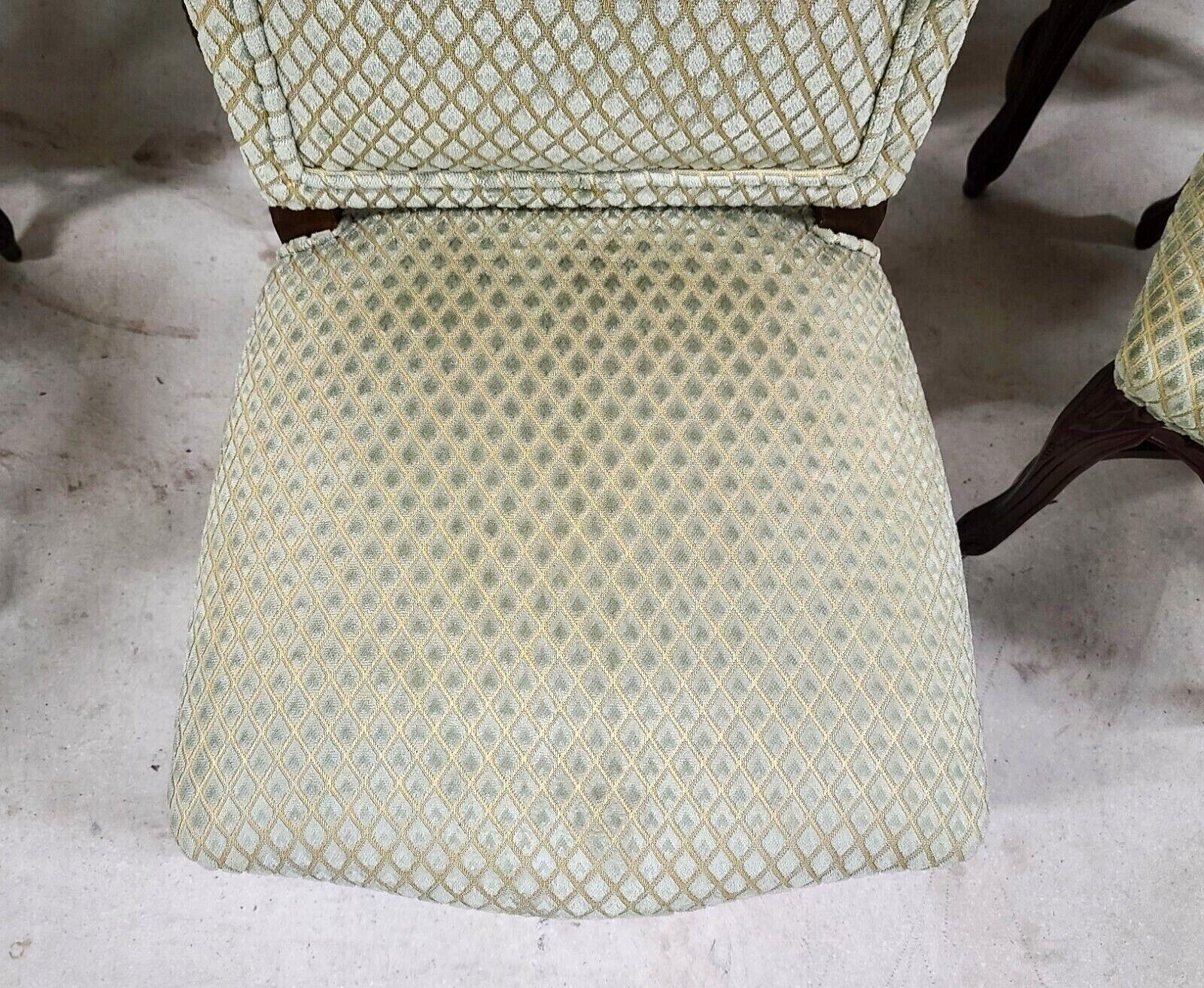 Vintage French Provincial Velvet Dining Chairs, Set of 6 3
