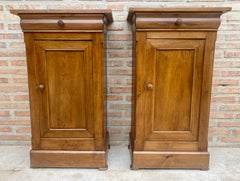 Vintage French Provincial Walnut Nightstands, 1920, Set of 2