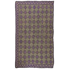 Vintage French Purple Rag Rug by Doris Leslie Blau