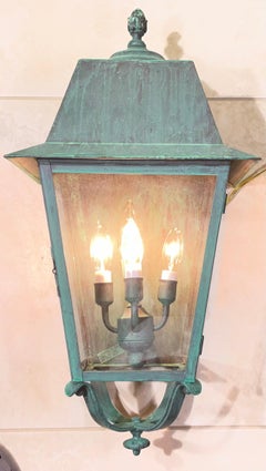 Vintage French Quarter Style Solid Brass Wall Lantern – Oversized