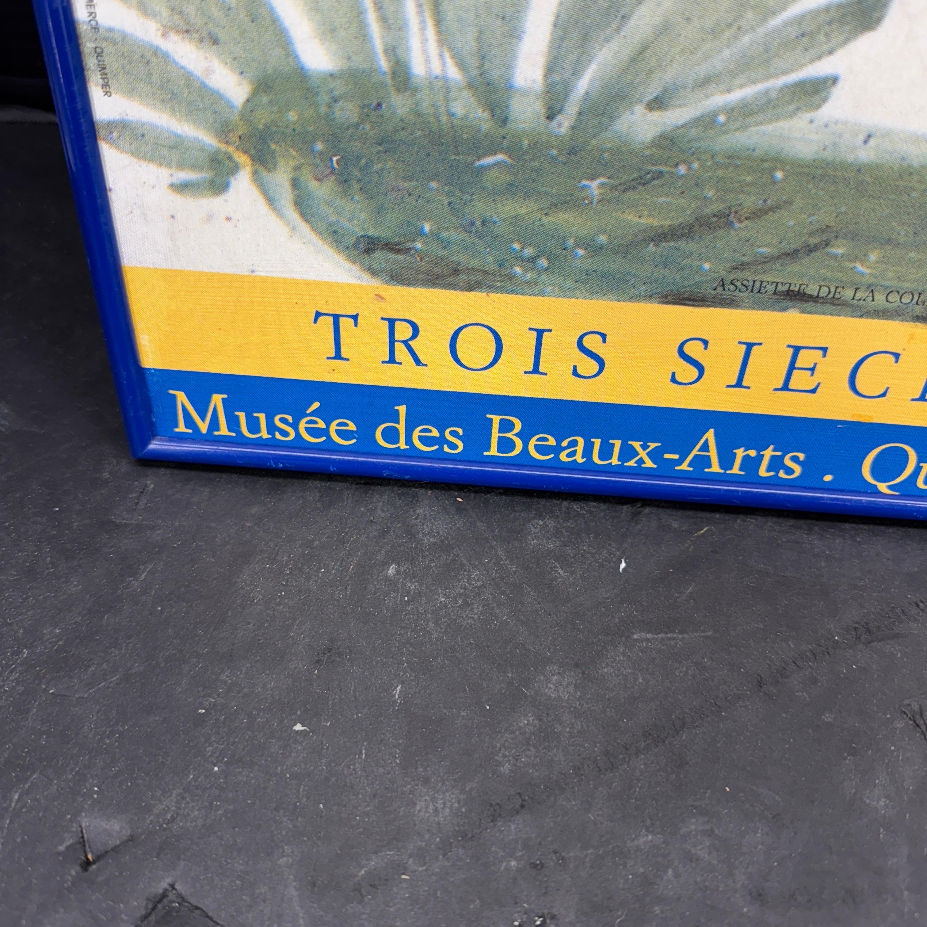 Vintage French Quimper Faience in Blue Framed Artwork For Sale 3