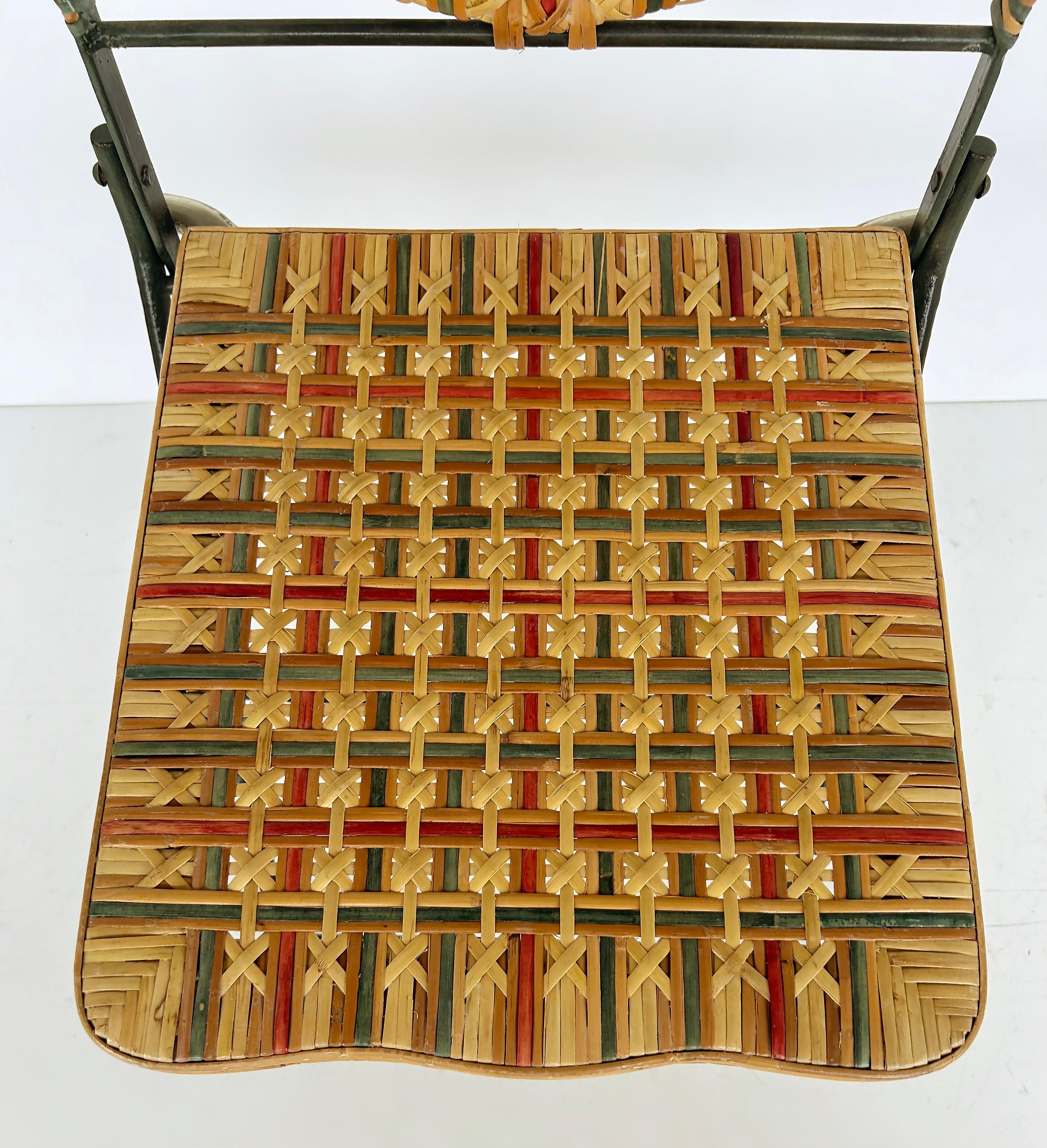 Chaises pliantes françaises en rotin et fer forgé par Un Jardin... En plus (4) 4