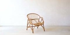 Vintage french rattan armchair, Shell style