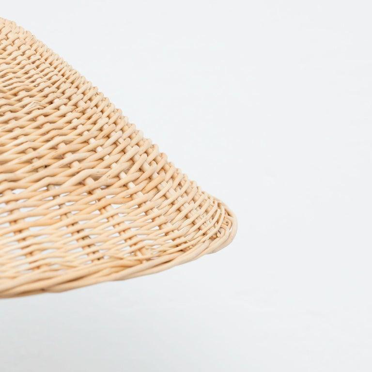 Francese Lampada da soffitto in rattan francese d'epoca, 1960 circa in vendita