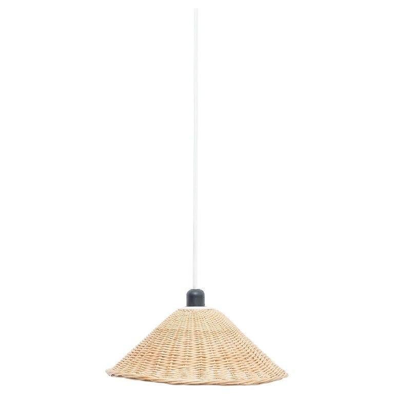 Lampada da soffitto in rattan francese d'epoca, 1960 circa in vendita 2