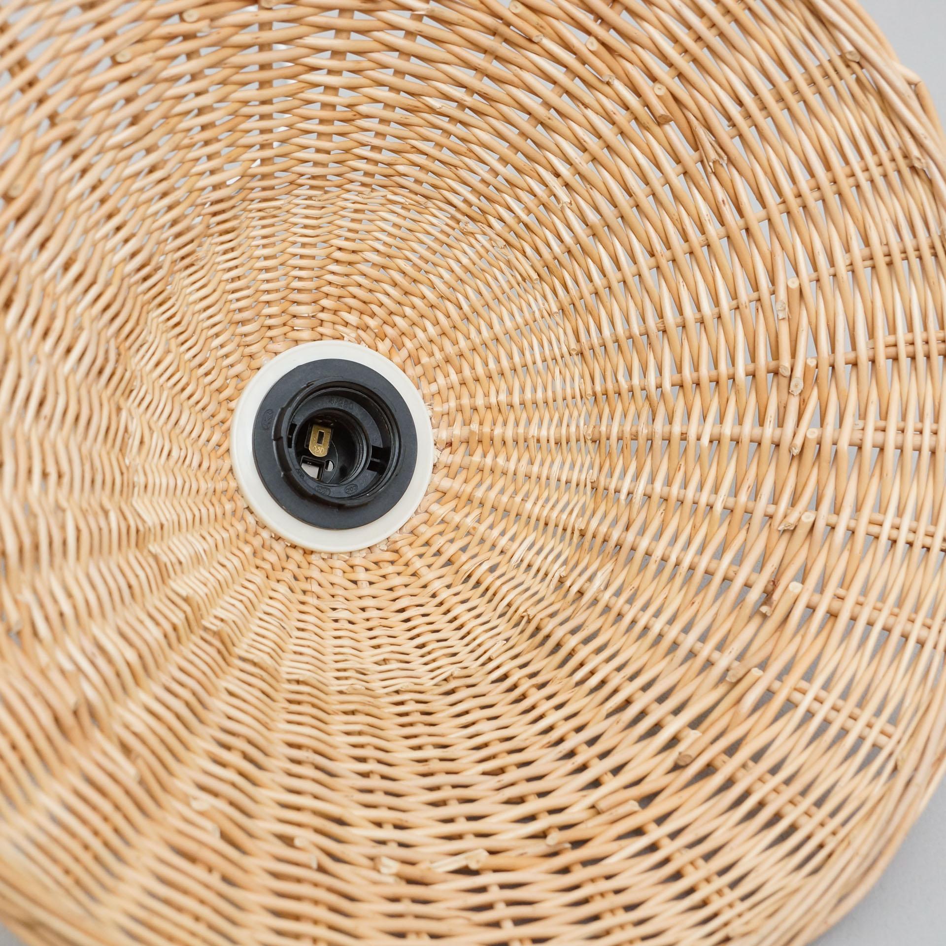 Vintage French Rattan Ceiling Lamp, circa 1960 4