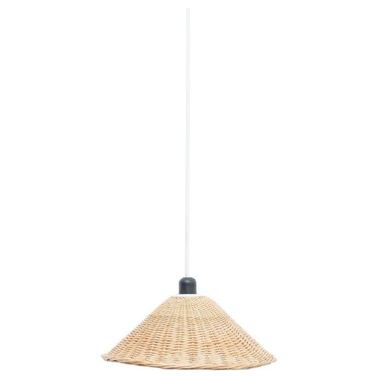 Vintage French Rattan Ceiling Lamp, circa 1960 For Sale 4