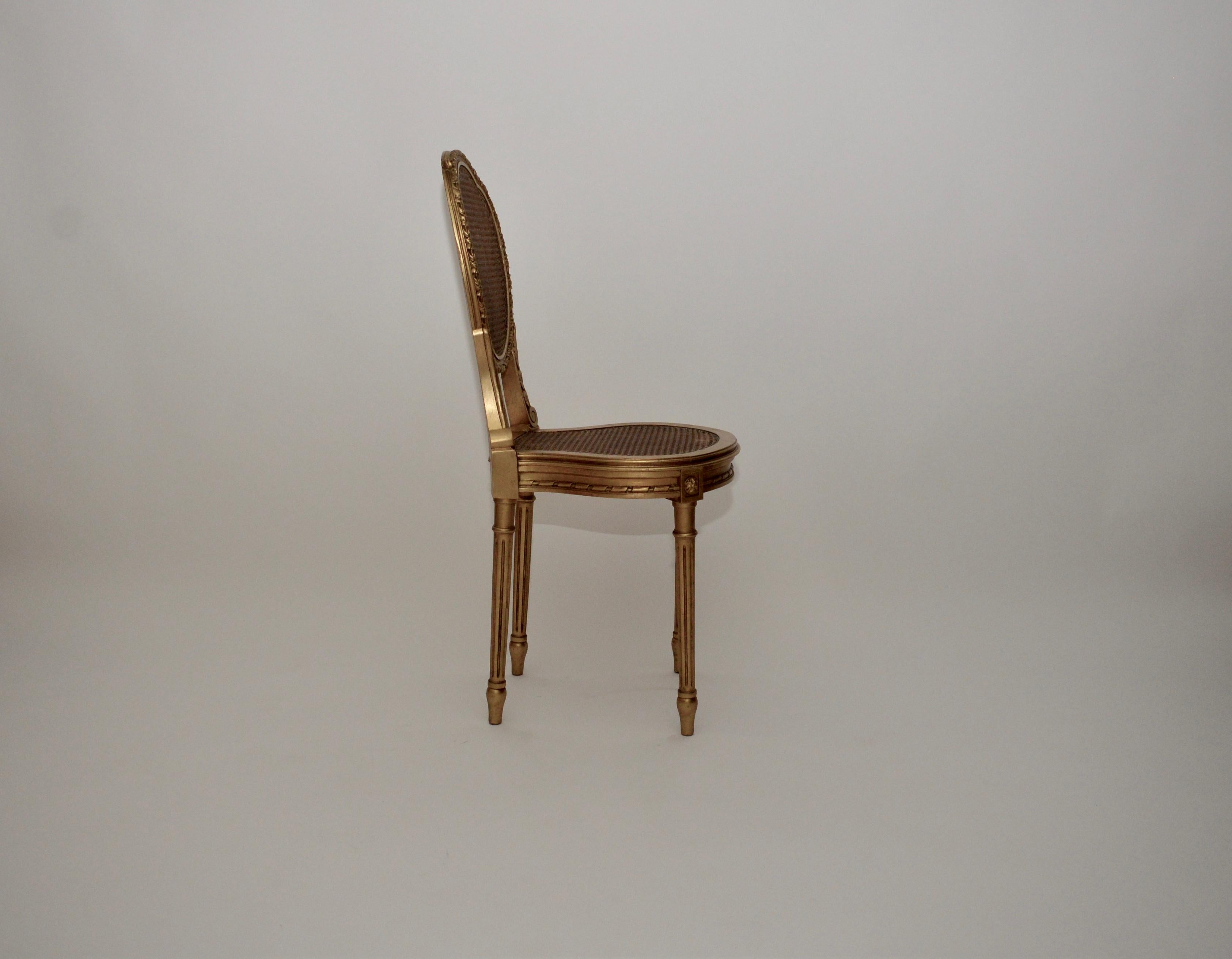 Gilt Vintage French Rattan Chair