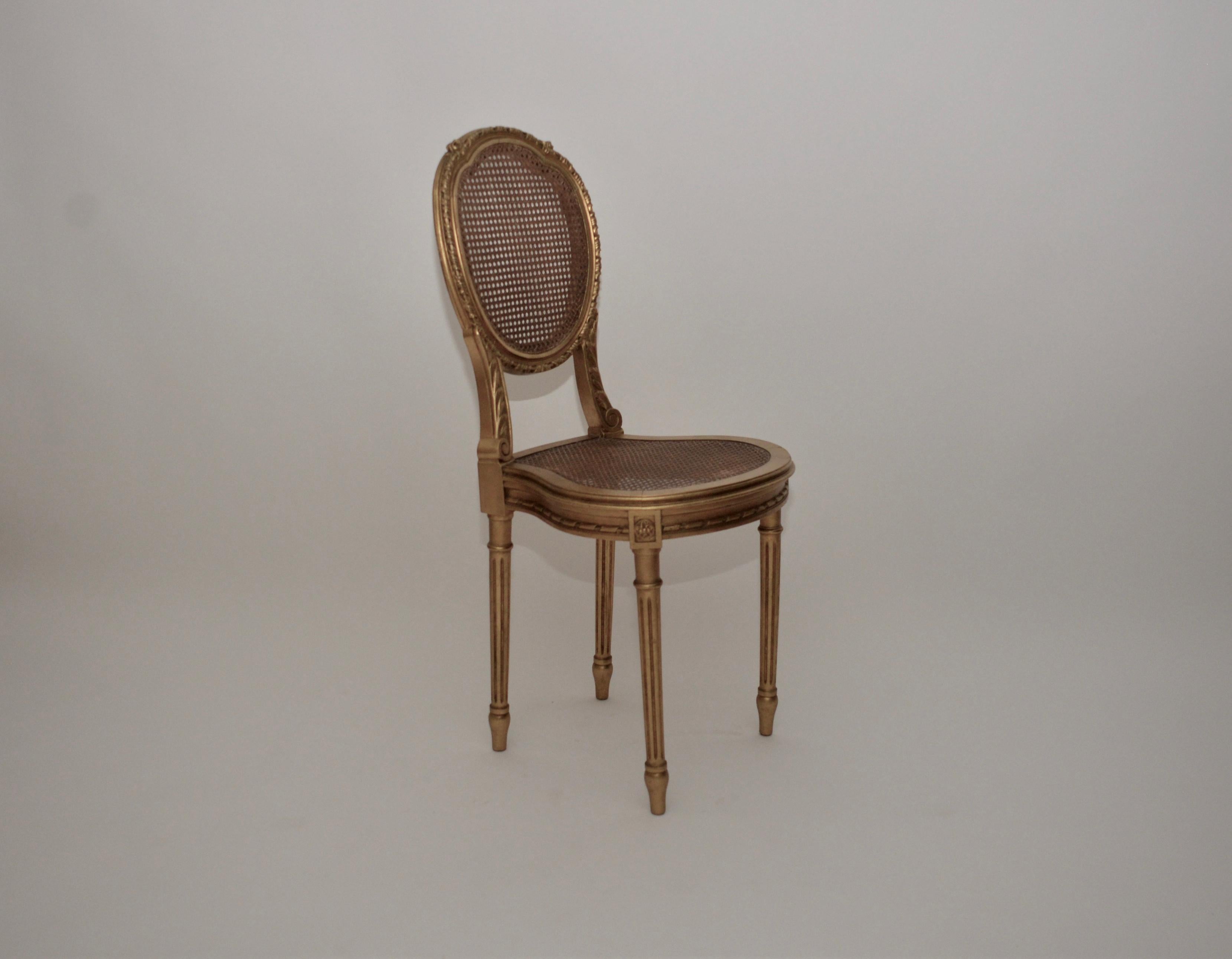 Vintage French Rattan Chair In Good Condition In Crowborough, East Sussex