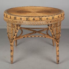 Vintage French Rattan Dining Table