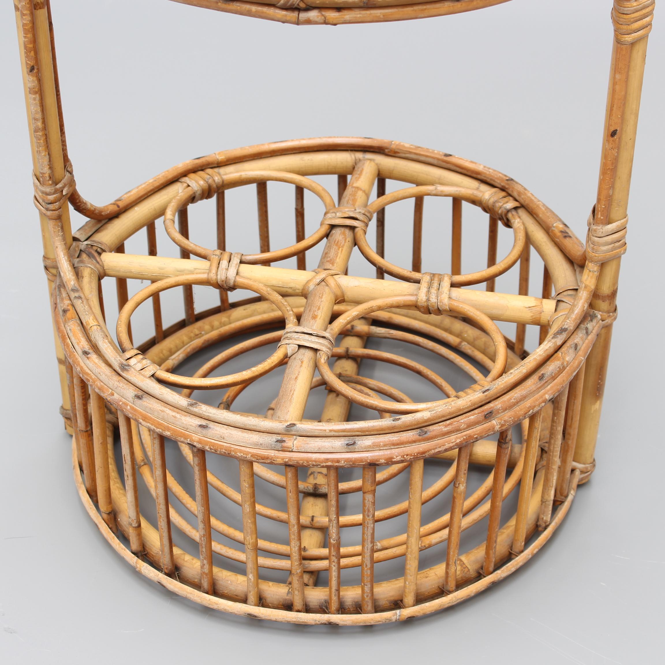 Mid-20th Century Vintage French Rattan Drinks Rack, circa 1960s