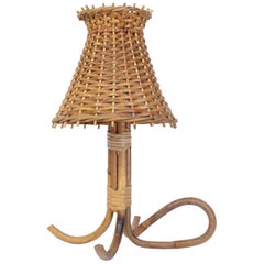Vintage French Rattan Lamp