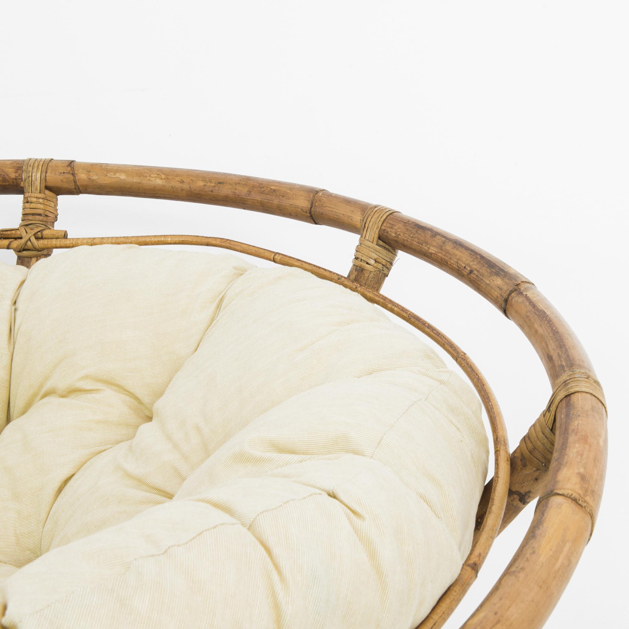 Late 20th Century Vintage French Rattan Papasan Chair