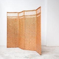 Vintage French Rattan Room Divider, France, 1970s