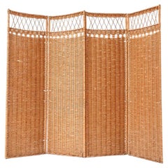Vintage French Rattan Room Divider, France, 1970s