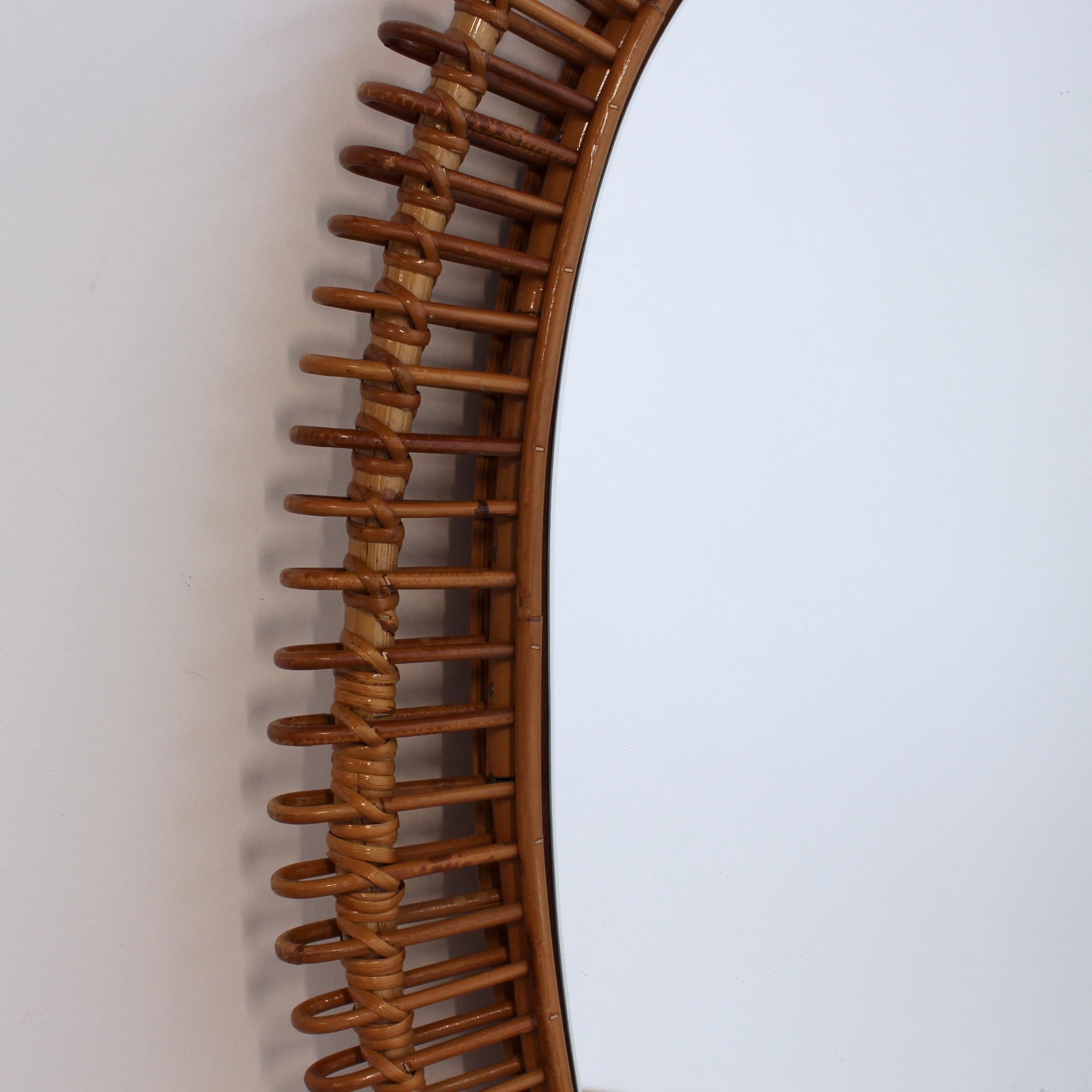 Vintage French Rattan Wall Mirror (circa 1960s) - Large 4