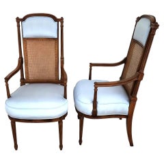 Vintage French Recency Armchairs Dining Pair
