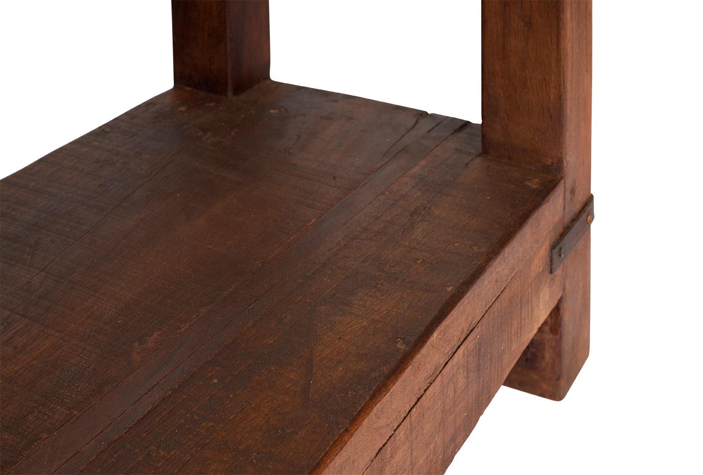 Vintage French Reclaimed Wood Console Table 1