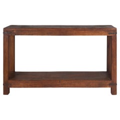 Vintage French Reclaimed Wood Console Table 