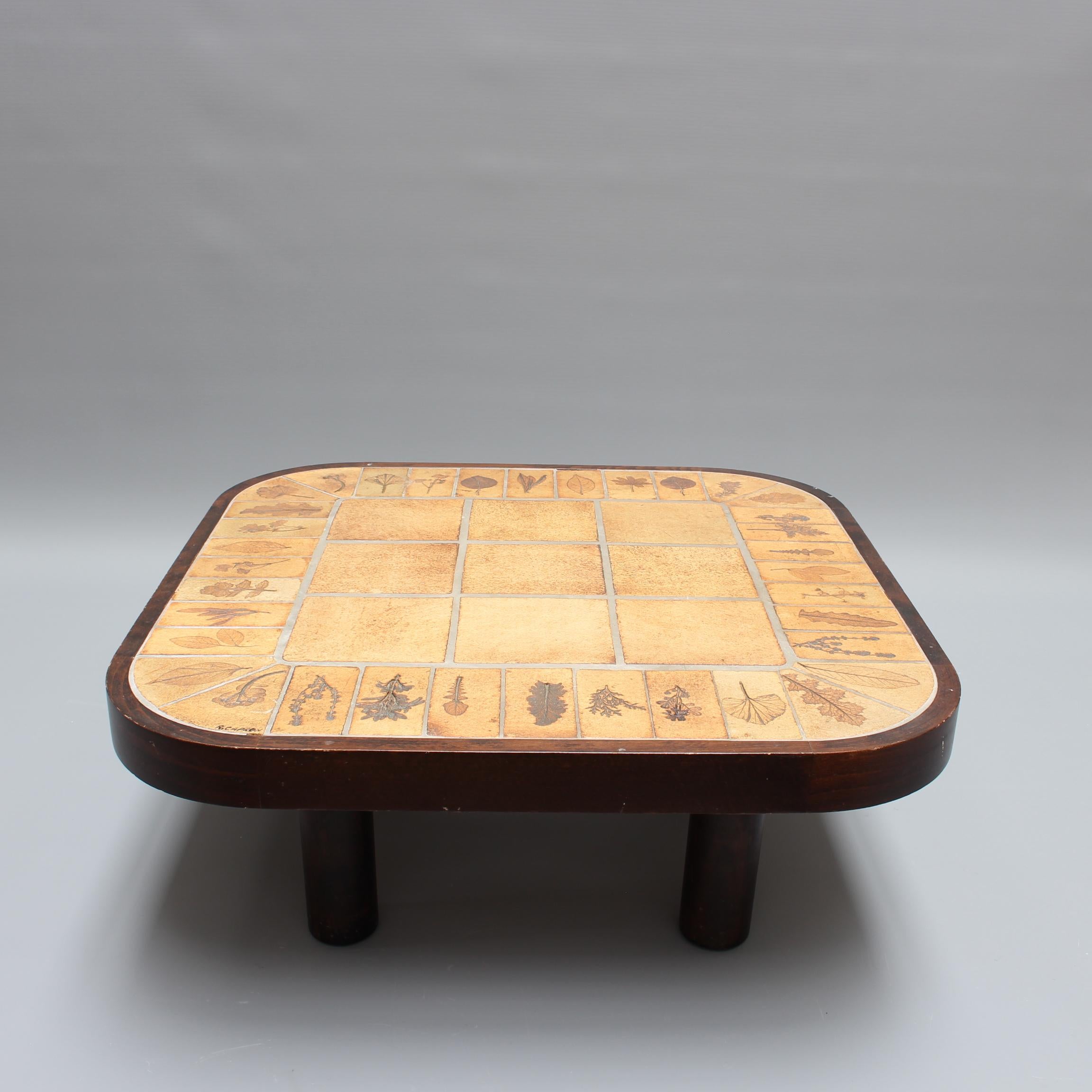 Vintage French Rectangular Tiled Coffee Table by Roger Capron 'circa 1970s' In Fair Condition In London, GB