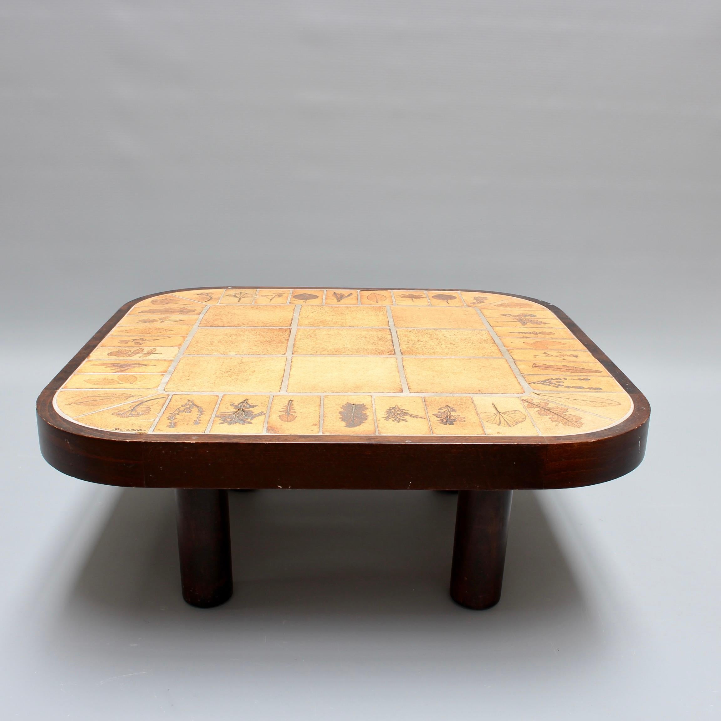 Ceramic Vintage French Rectangular Tiled Coffee Table by Roger Capron 'circa 1970s'