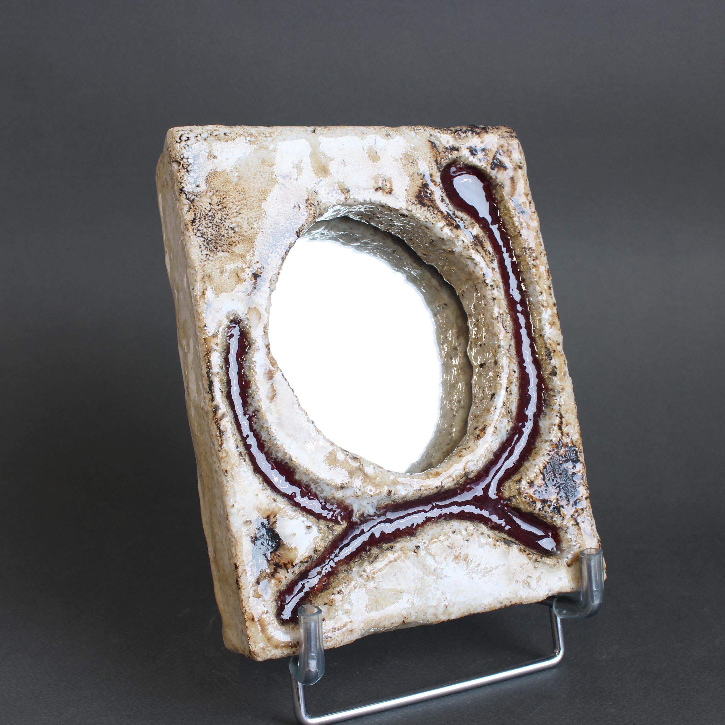 Miroir mural rectangulaire français vintage (a Gallery) Palissy Bon état - En vente à London, GB