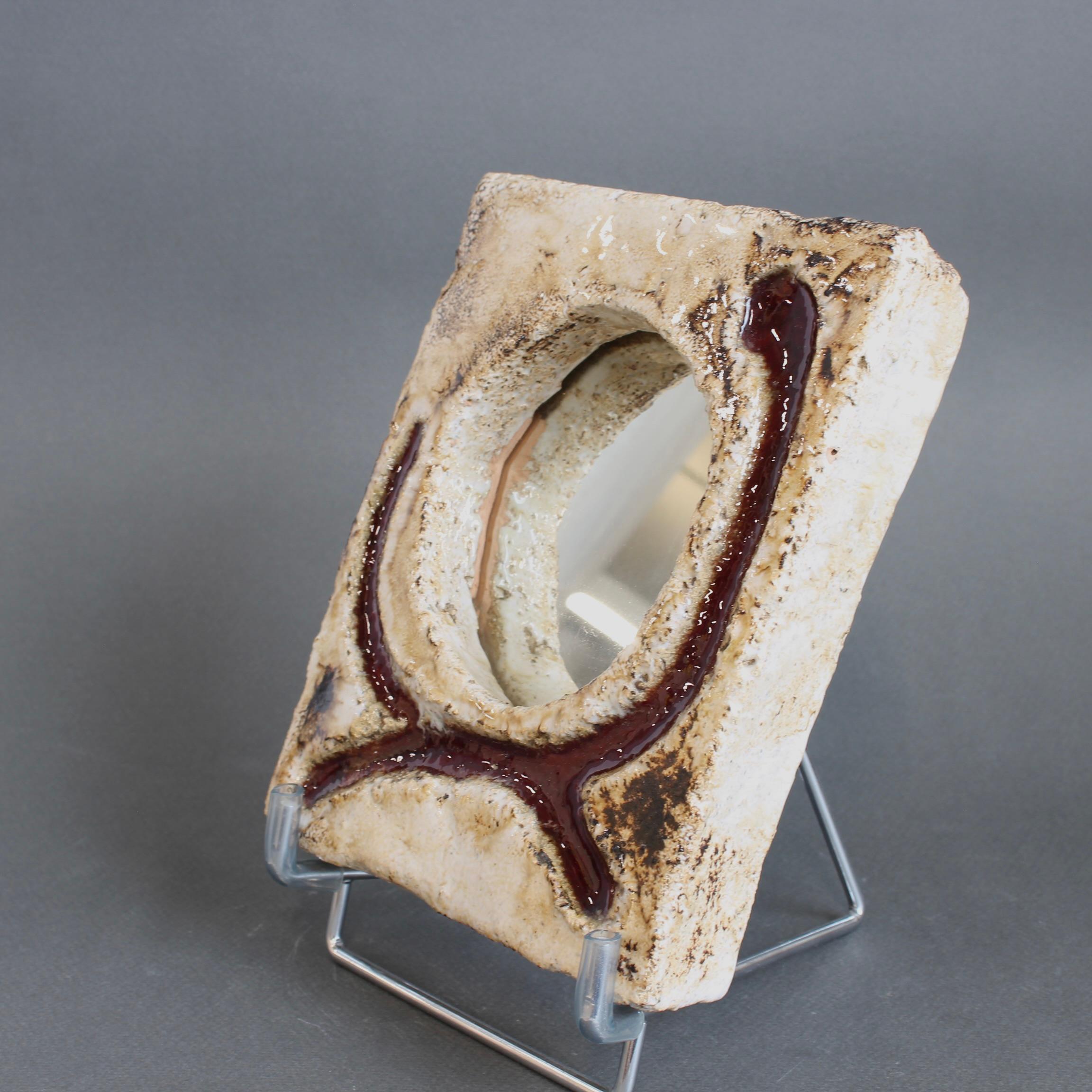 Milieu du XXe siècle Miroir mural rectangulaire français vintage (a Gallery) Palissy en vente