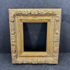 Vintage French Rectangular Wood Gilt Gold Art Frame