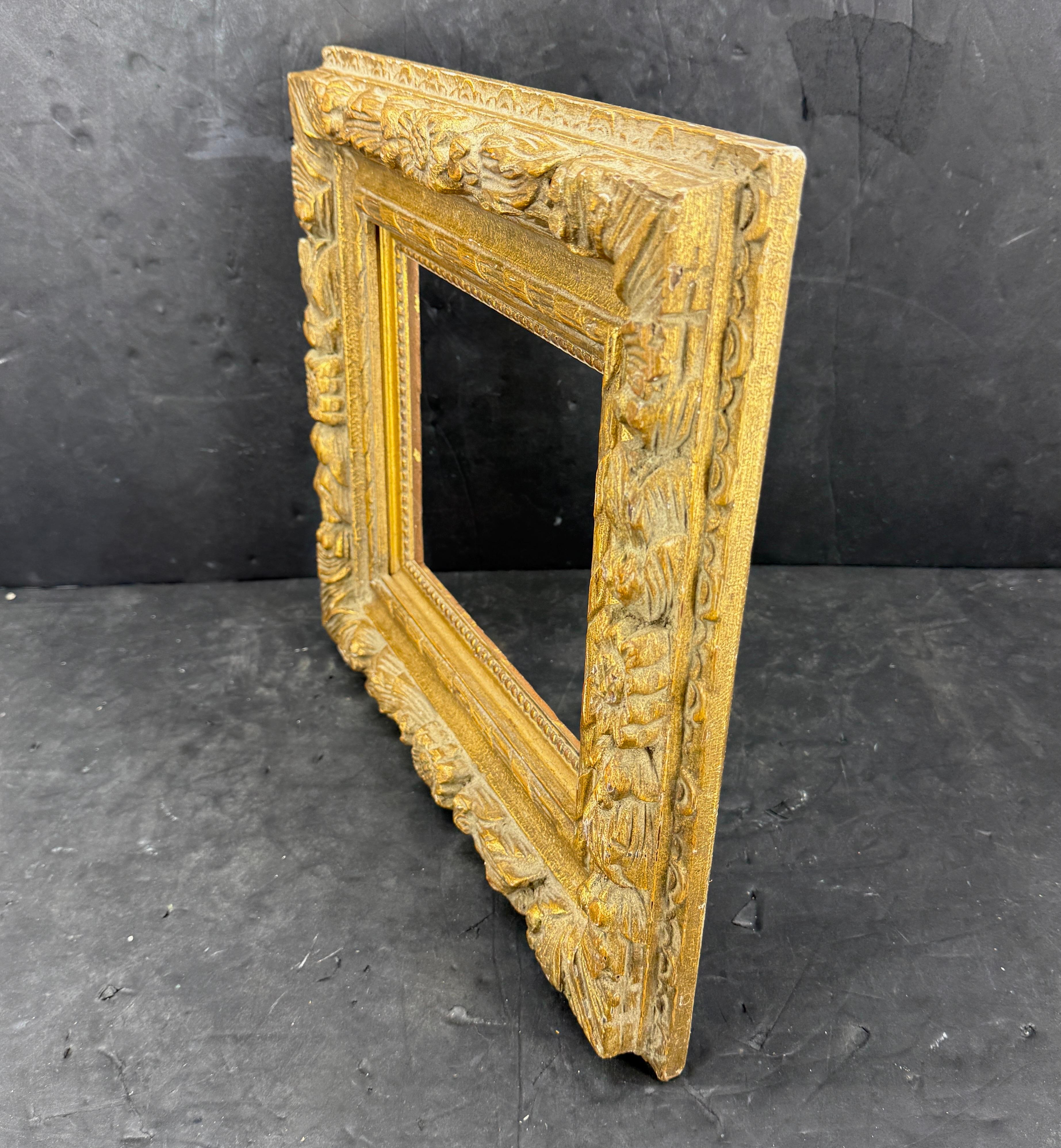 20th Century Vintage French Rectangular Wood Gilt Gold Art Frame For Sale