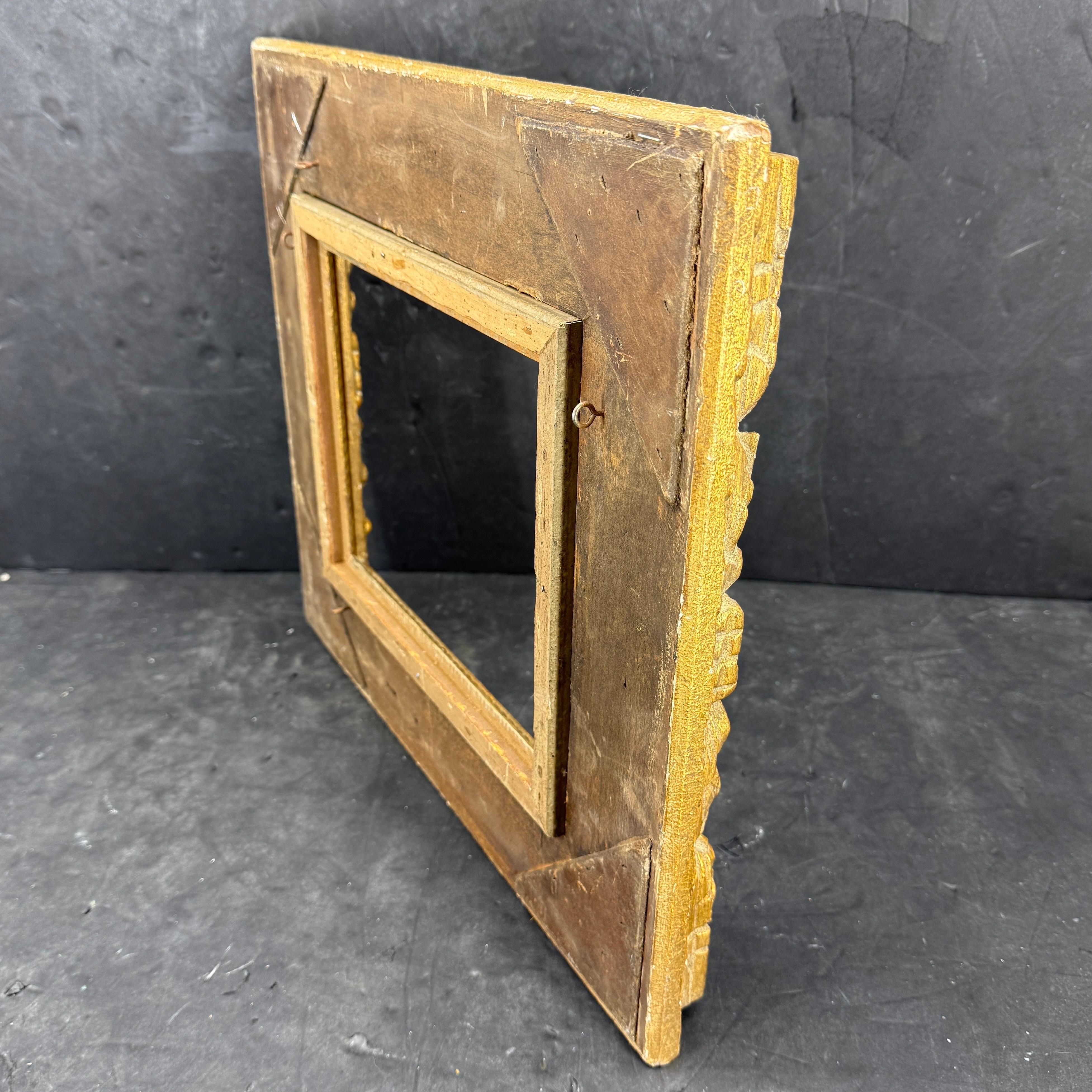 Vintage French Rectangular Wood Gilt Gold Art Frame For Sale 3
