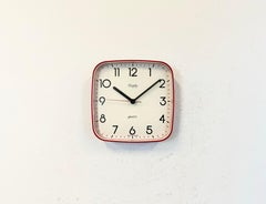 Vintage French Red Bakelite Wall Clock from Trophy, 1990s