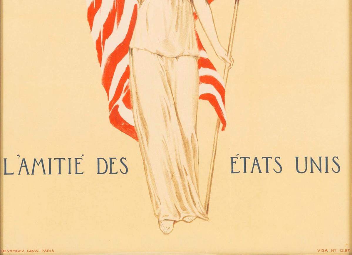 Französisches Vintage-Poster mit rotem Kreuz aus dem Ersten Weltkrieg, um 1918 im Zustand „Gut“ im Angebot in Colorado Springs, CO