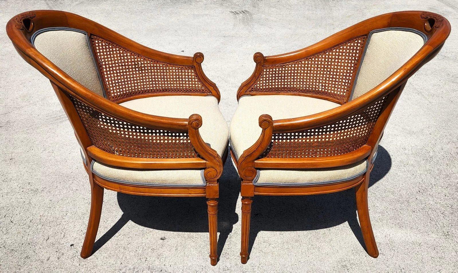 Fruitwood Vintage French Regency Chairs Pair For Sale