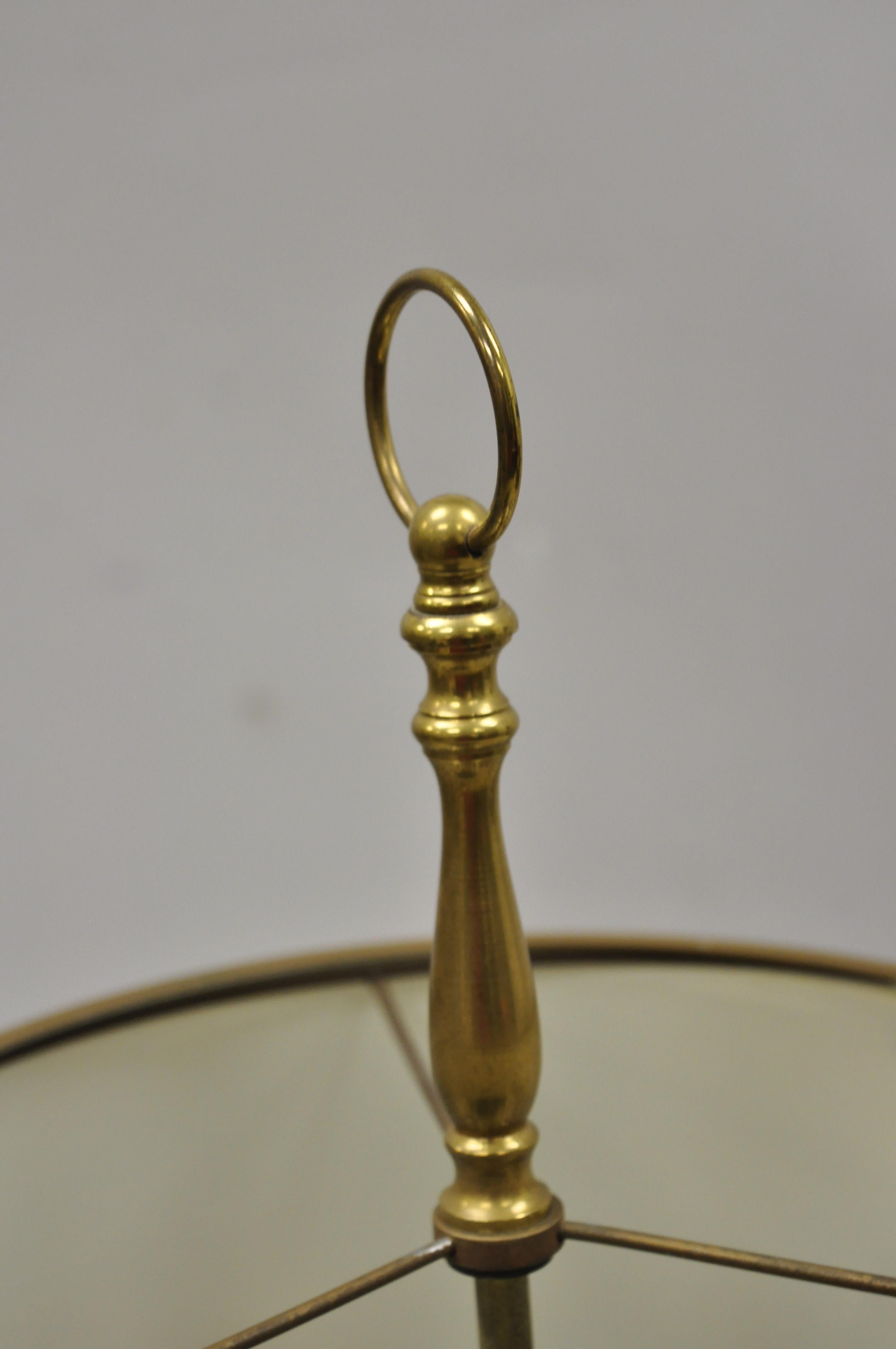 Vintage French Regency Empire Metal Brass Bouillotte Trumpet Desk Table Lamp 4