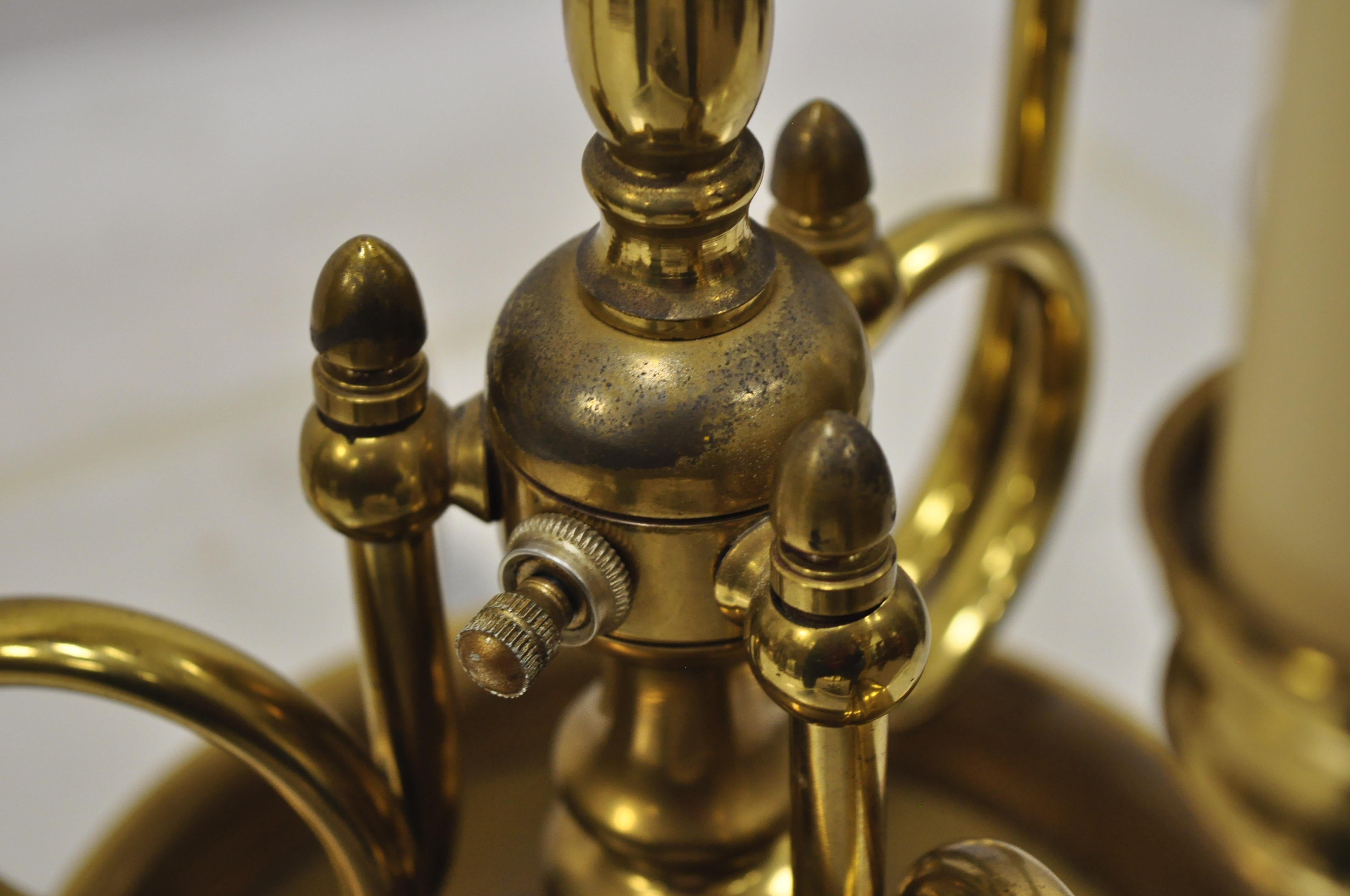 Vintage French Regency Empire Metal Brass Bouillotte Trumpet Desk Table Lamp 1