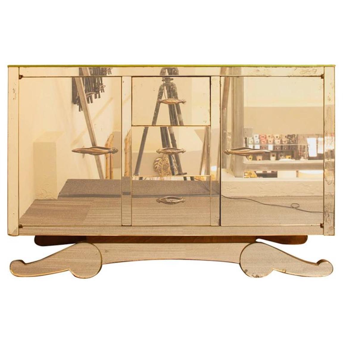 Vintage French Regency Mirrored Buffet In Good Condition In Aspen, CO
