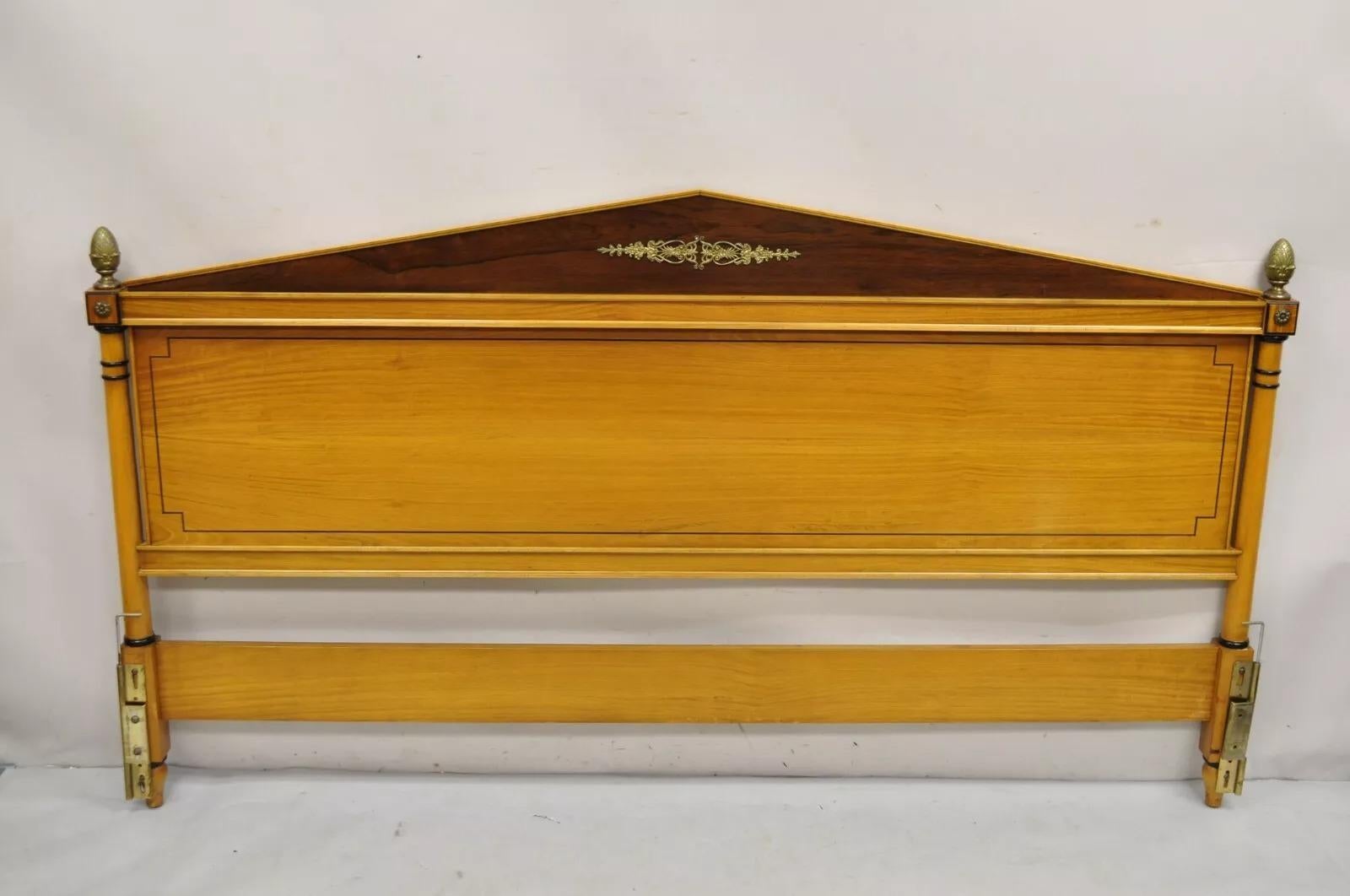 Tête de lit King Size de style Régence française néoclassique en bois de rose et citronnier en vente 4