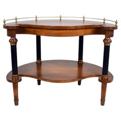 Tavolino o tavolino da tè vintage in legno di radica, stile Regency francese, modello “Kidney Bean”