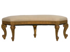 Vintage French Regency Style Carved Giltwood Foot Stool Bench, 20th Century