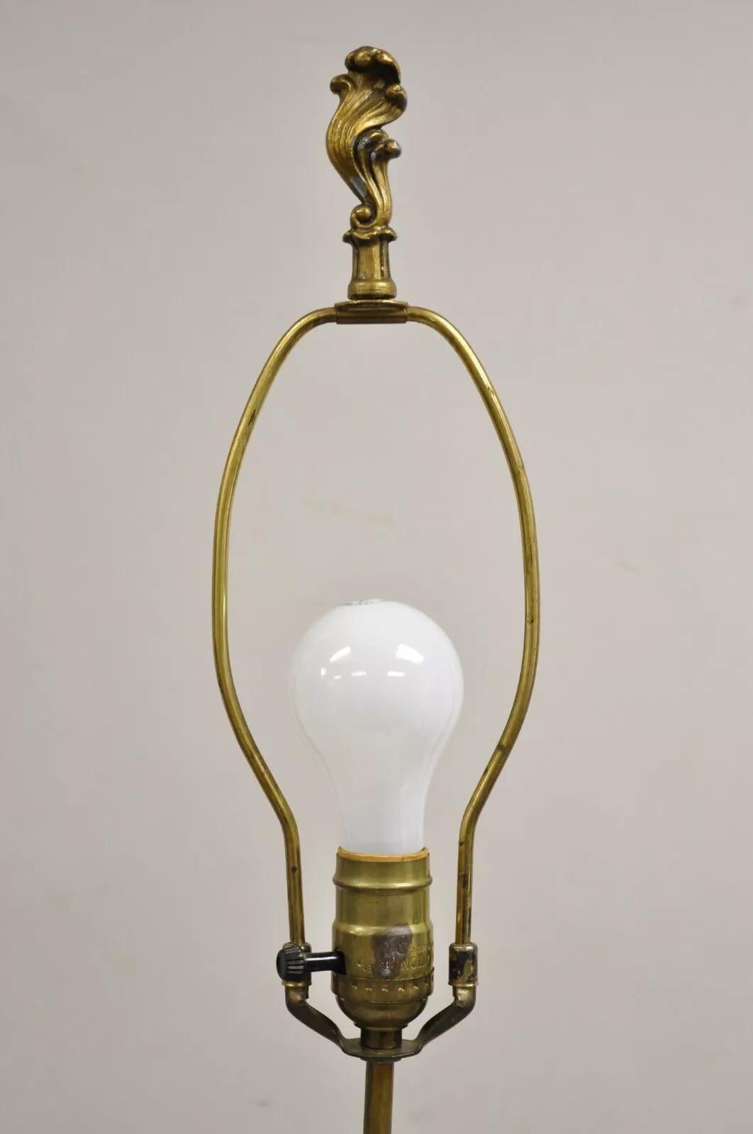 Vintage French Renaissance Moreau Metall Junge und Mädchen große figurale Tischlampe im Angebot 2