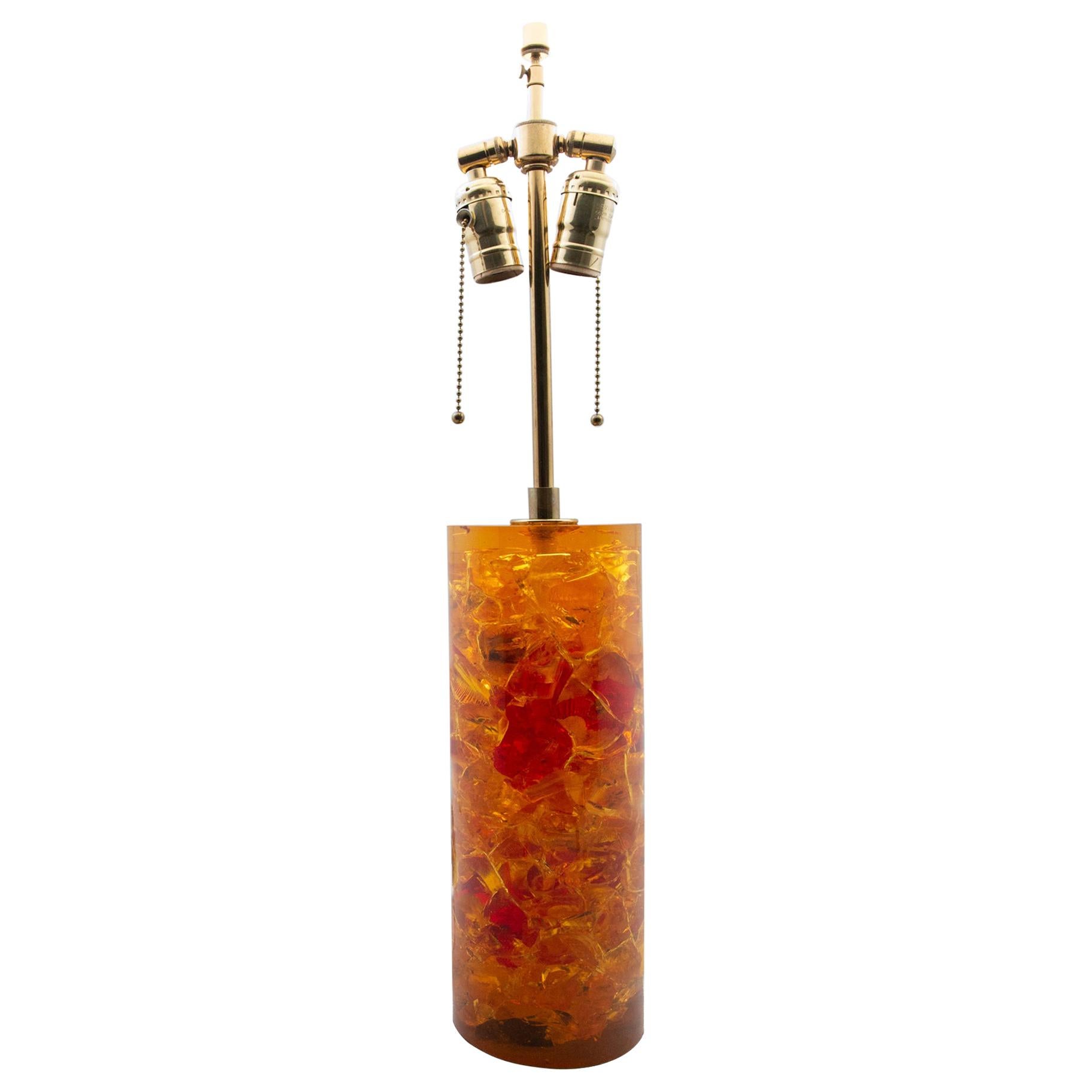 Vintage French resin lamp. Cylindrical 