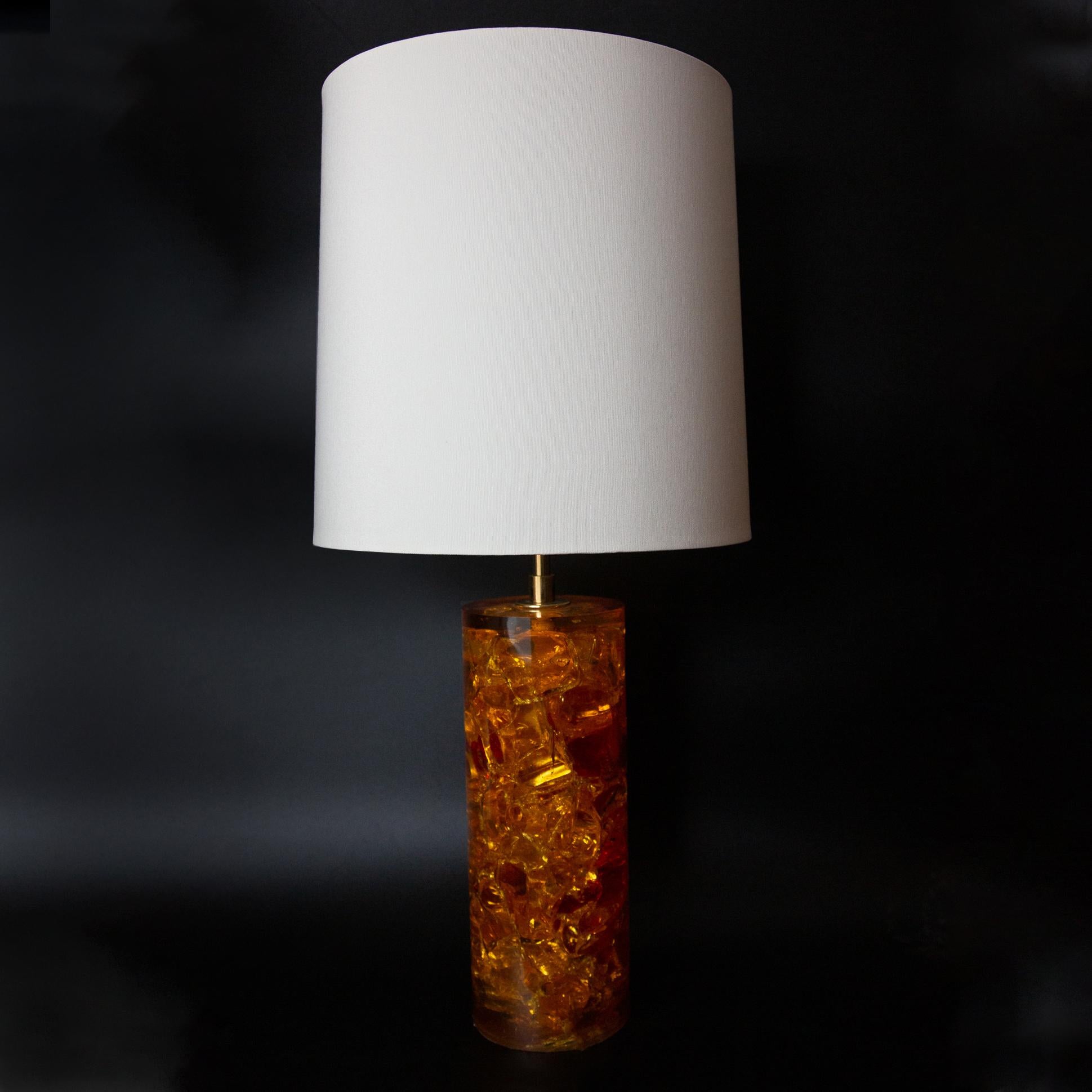 Brass Vintage French Resin Lamp by Pierre Giraudon
