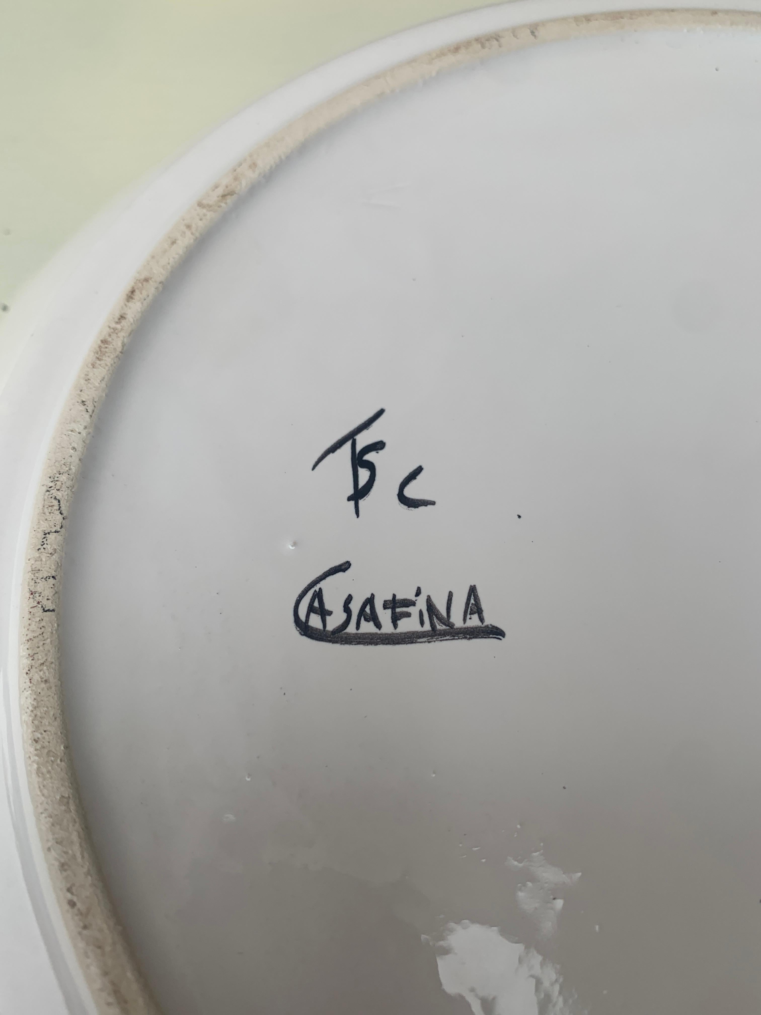 Vintage French Revolution Faience Scalloped Edge Plate by Casafina For Sale 4