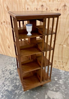 Vintage French Revolving Library Shelf
