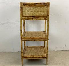 Vintage French Riviera Style Bamboo Nightstand
